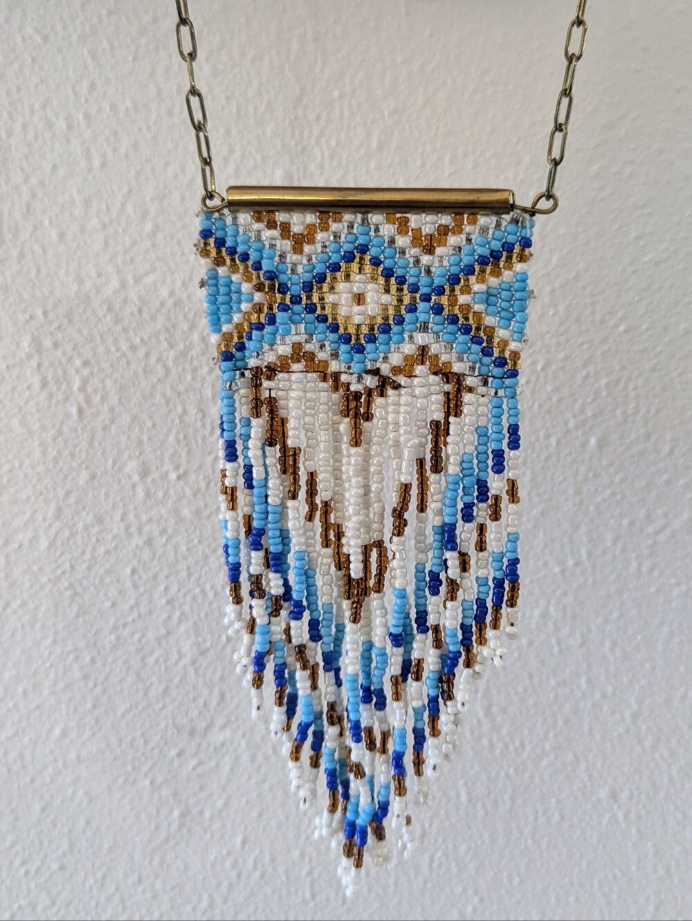 Boho Beaded Fringe Necklace